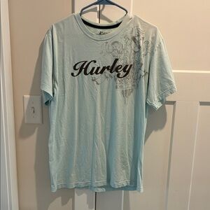 Hurley Men’s Pale Blue Graphic Short Sleeve Tee